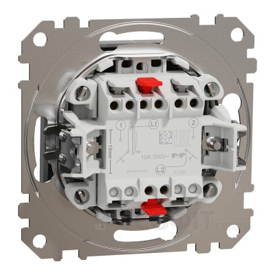 Двухклавишный кнопочный выключатель, без фиксации, белый, Sedna Design & Elements SDD111118, Schneider Electric