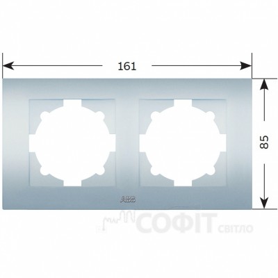 Рамка 2 поста ABB Cosmo титаниум 612-011400-226