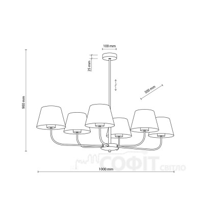 Люстра підвісна TK Lighting CHICAGO LINEN, 3999