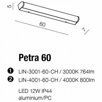 Бра AZzardo PETRA 60 3000 CHROME AZ2472 Бра AZzardo PETRA 60 3000 CHROME AZ2472