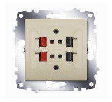 Розетка акустическая двойная ABB Cosmo титаниум 619-011400-241