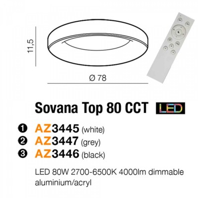 Люстра AZzardo SOVANA TOP 80 CCT BLACK AZ3446