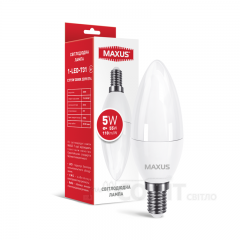 Лампа светодиодная C37 Maxus 1-LED-731 5W 3000K 220V E14