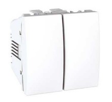 Вимикач 2-клавішн.(СХ.6+6) 2М біл. Unica MGU3.213.18 Перемикач Schneider Electric
