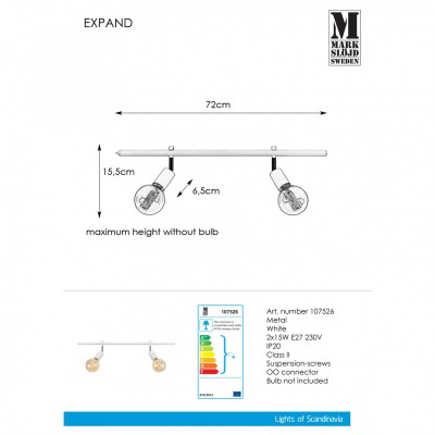 Спот MarkSlojd Sweden EXPAND Spot 2L 70cm E27 Cylinder White 107526