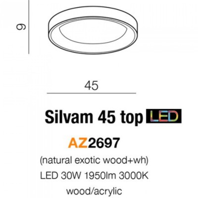 Накладной светильник AZzardo SILVAM 45 TOP AZ2697