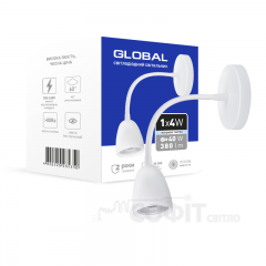 Спотовый гибкий светильник GLOBAL GWL-01C 4W 4100K белый (1-GWL-10441-CW)