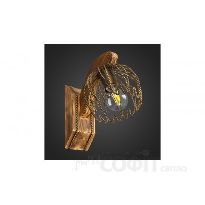 Бра деревянная Кольцо 1 лампа, дерево состаренное, D-16см, ФС 086