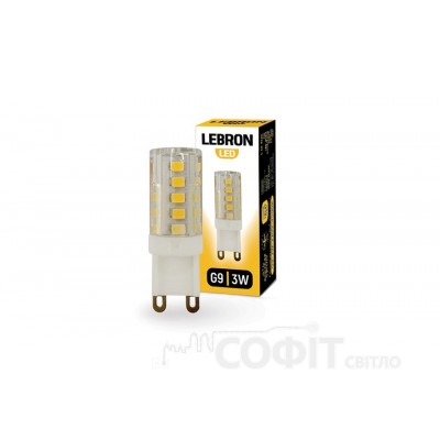 Лампа светодиодная LED Lebron L-G9, 3W, G9, 4500K, 220V, 280Lm, 11-16-34