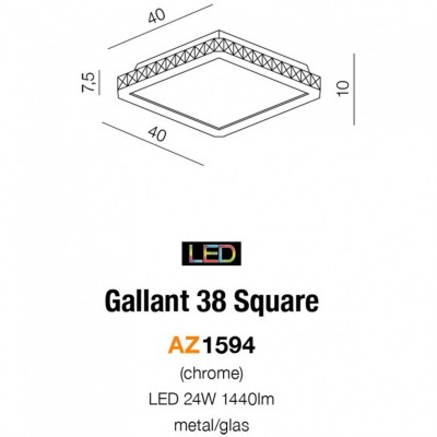 Люстра AZzardo GALLANT 38 SQUARE AZ1594