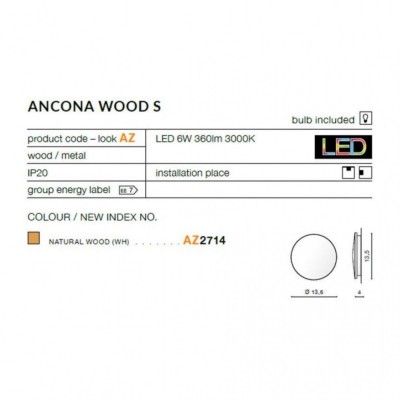 Бра AZzardo ANCONA WOOD S AZ2714