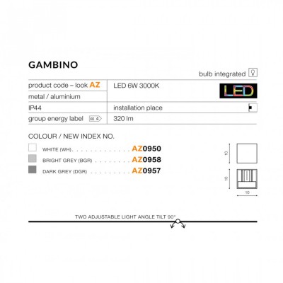 Бра AZzardo GAMBINO 4000K BK AZ4470