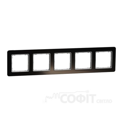 Рамка 5-постовая, черное стекло, Sedna Elements SDD361805, Schneider Electric