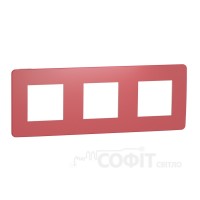 Рамка 3-постова, червона/біла, Unica New Studio Color, NU280613 Schneider Electric