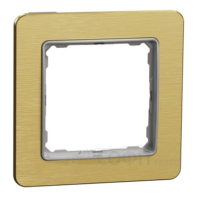 Рамка 1-постовая, матовое золото, Sedna Elements SDD371801, Schneider Electric