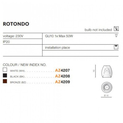Точечный светильник AZzardo ROTONDO BRONZE AZ4209