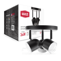 Спотовый светильник MAXUS MSL-01R 3x4W 4100K черный (3-MSL-11241-RB)