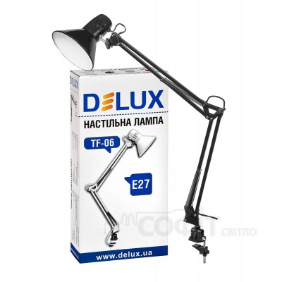 Настольная лампа на струбцине DELUX TF-06 черная
