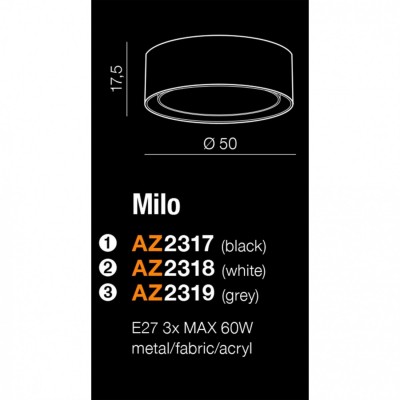 Потолочный светильник AZzardo MILO WHITE AZ2318