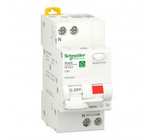 Дифавтомат 40А, 30мА, 2 полюси, Тип A, 6кА, Schneider Electric RESI9 R9D55640