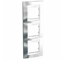 Рамка Unica MGU66.006V.810 3М вертикал хром/ бел. Schneider Electric Plus Хамелеон