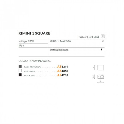 Бра AZzardo RIMINI 1 BK AZ4265