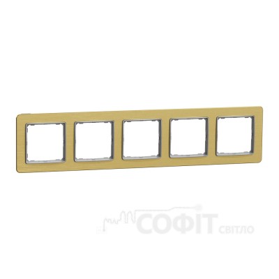 Рамка 5-постовая, матовое золото, Sedna Elements SDD371805, Schneider Electric