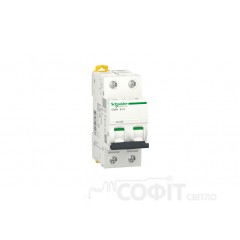 Автоматичний вимикач 1А, 2 полюси, крива B, 6кА Schneider Electric Acti9 iC60N A9F73301