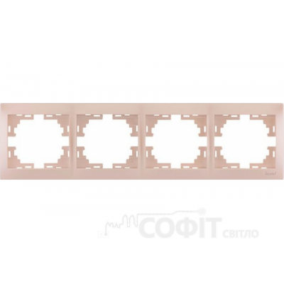 Рамка чотирипостова горизонтальна Lezard Mira перловий білий перламутр 701-3000-149