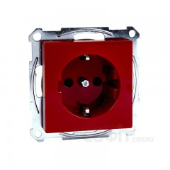 Розетка SCHUKOс защитными шторками, с заземлением, рубиново-красный, Schneider Electric Merten System M, MTN2300-0306