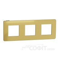 3-постова рамка, золото/антрацит, Unica New Studio Metal, NU280662 Schneider Electric
