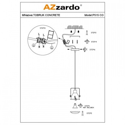 Подвесной светильник AZzardo TOBRUK PENDANT AZ1585