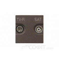 Розетка TV-R-SAT прохідна ABB Zenit антрацит, N2251.8 AN