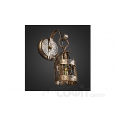 Бра з металу Вікінг 1 лампа, чорний патина золото, метал плафон. ліхтар, D-12см, ФС 083
