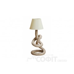 Настольная лампа кованая Сидней 1 лампа, с веревками, с абажуром