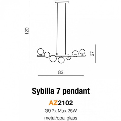 Підвісний світильник AZzardo SYBILLA 7 PENDANT AZ2102