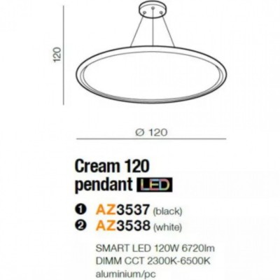 Подвесной светильник AZzardo Cream 120 Pendant Smart AZ3537