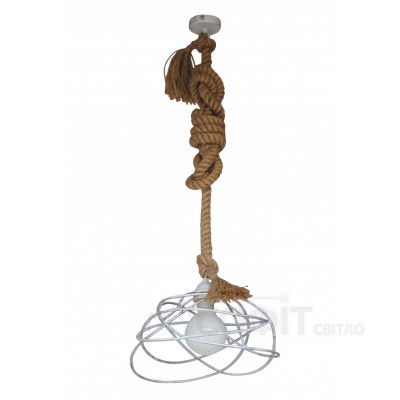 Люстра кована Підвіс мотузковий 1 лампа, з мотузками, білий