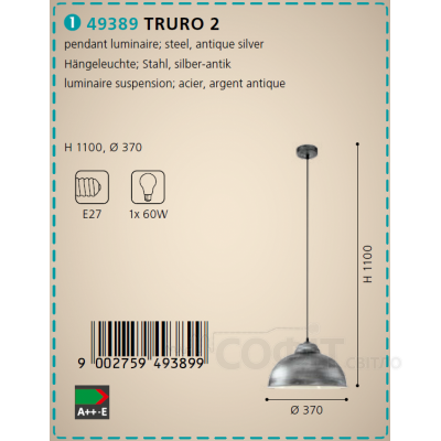 Светильник подвесной Eglo 49389 TRURO 2