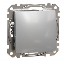 Одноклавішний кнопковий перемикач, без фіксації, алюміній, Sedna Design & Elements SDD113116, Schneider Electric