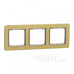 Рамка 3-постова, матове золото, Sedna Elements SDD371803, Schneider Electric