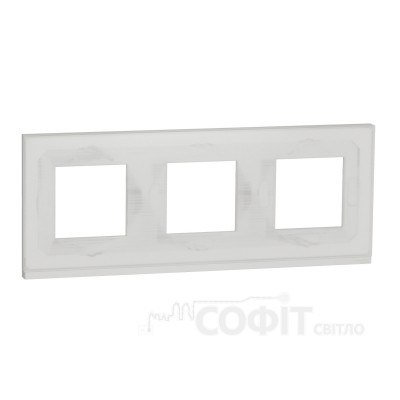 Рамка 3-постовая, белое стекло/белый, Unica New Pure, NU600685 Schneider Electric