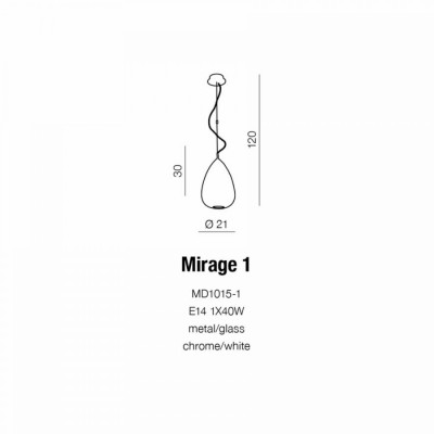 Підвісний світильник AZzardo MIRAGE 1 AZ0156
