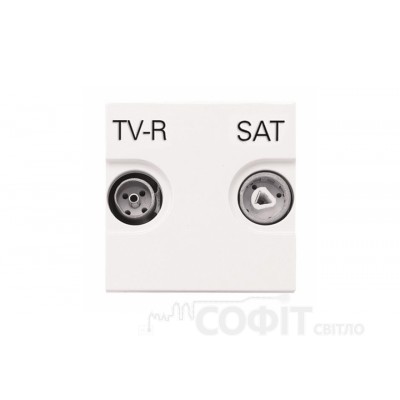 Розетка TV-R-SAT проходная ABB Zenit белый, N2251.8 BL