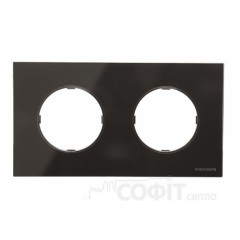 Рамка 2 поста ABB Skymoon черное стекло, 8672 CN
