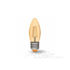 Лампа світлодіодна VIDEX C37FA 4W E27 2200K 220V бронза