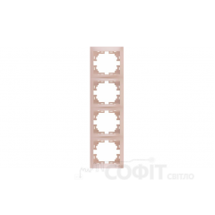 Рамка чотирипостова вертикальна Lezard Mira перловий білий перламутр 701-3000-154
