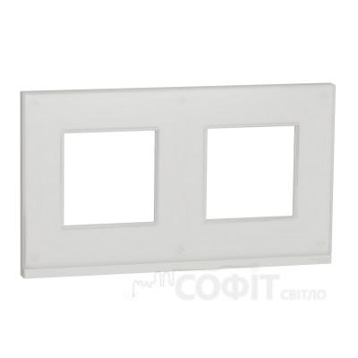 Рамка 2-постовая, белое стекло/белый, Unica New Pure, NU600485 Schneider Electric