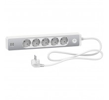 Подовжувач Unica Extend 5 гнізд 2хUSB 1,5 м Алюміній/Білий ST945U1WA Schneider Electric