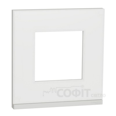 Рамка 1-постовая, матовое стекло/белый, Unica New Pure, NU600289 Schneider Electric